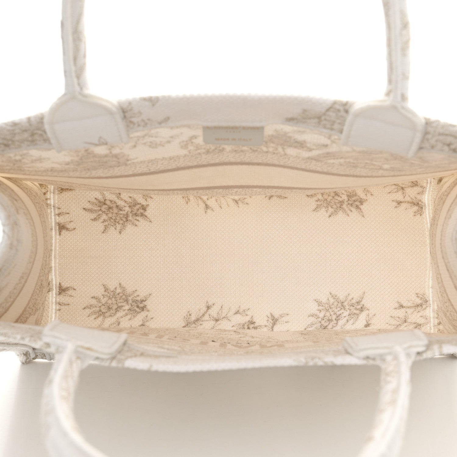 Christian Dior Canvas Embroidered Medium Jardin D'Hiver Book Tote White Gold 4 of 13