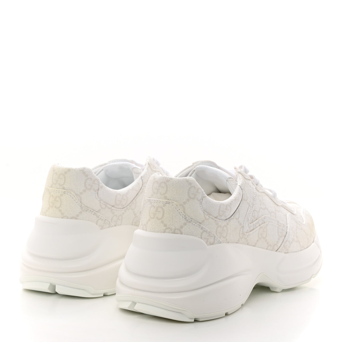 GG Supreme Monogram Womens Rhyton Sneakers 39.5 White