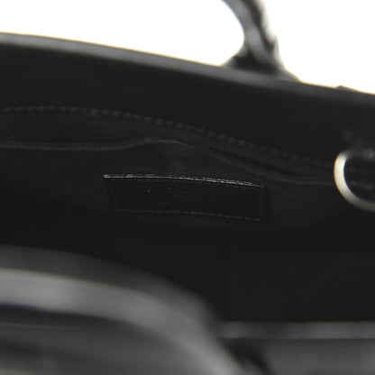 Saint Laurent Calfskin Crocodile Embossed Nano Sac De Jour Black 8 of 10