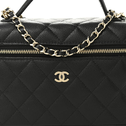 Chanel Caviar Quilted Top Handle Slim Vanity With Chain Black 8 of 11
