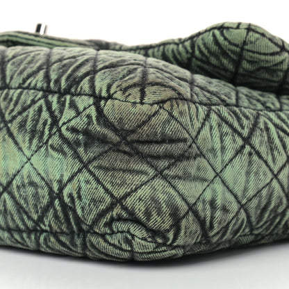 Chanel Denim Quilted Denimpression Flap Green Black 9 of 9