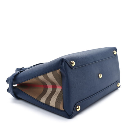 Burberry Derby Calfskin Vintage Check Medium Banner Tote Regency Blue 4 of 13