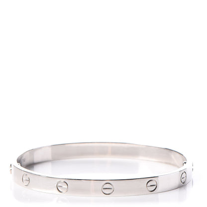 Cartier 18K White Gold LOVE Bracelet 18 1 of 10