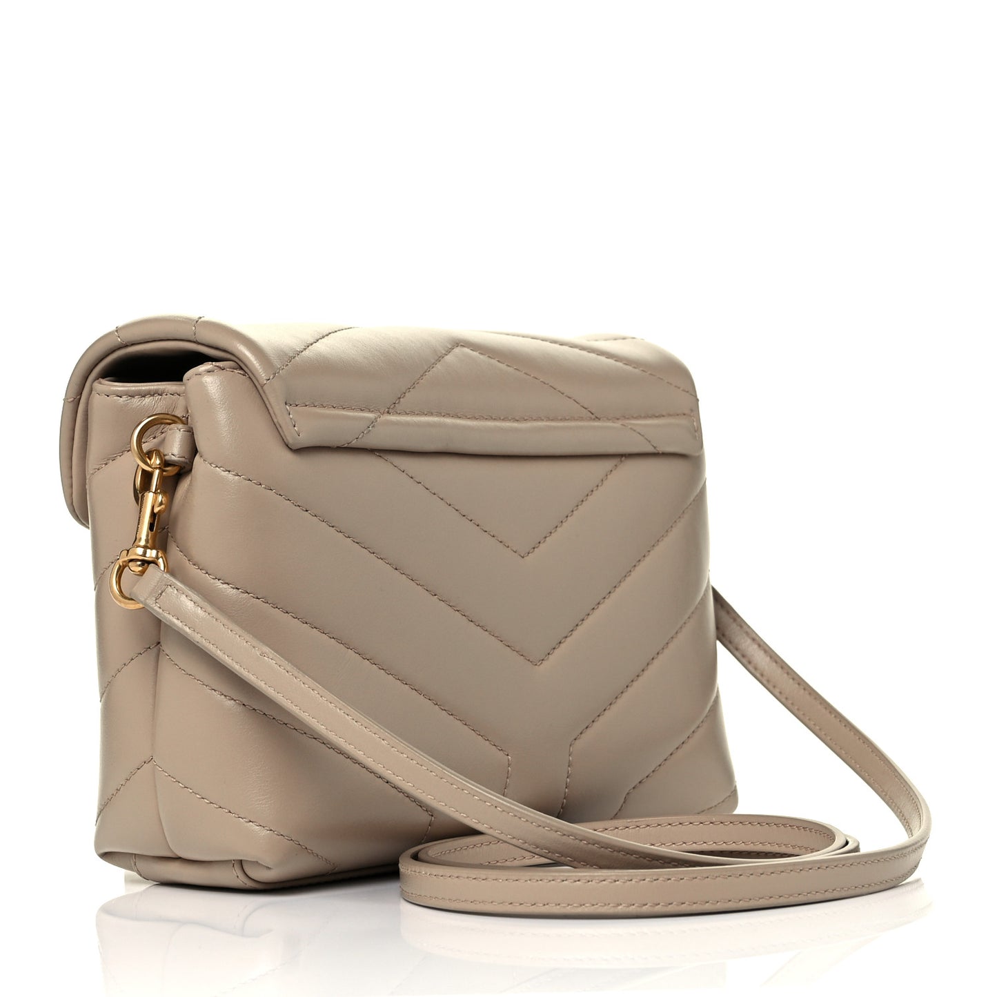 Calfskin Y Quilted Monogram Toy Loulou Crossbody Bag Dark Beige