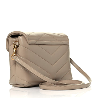 Saint Laurent Calfskin Y Quilted Monogram Toy Loulou Crossbody Bag Dark Beige 3 of 10