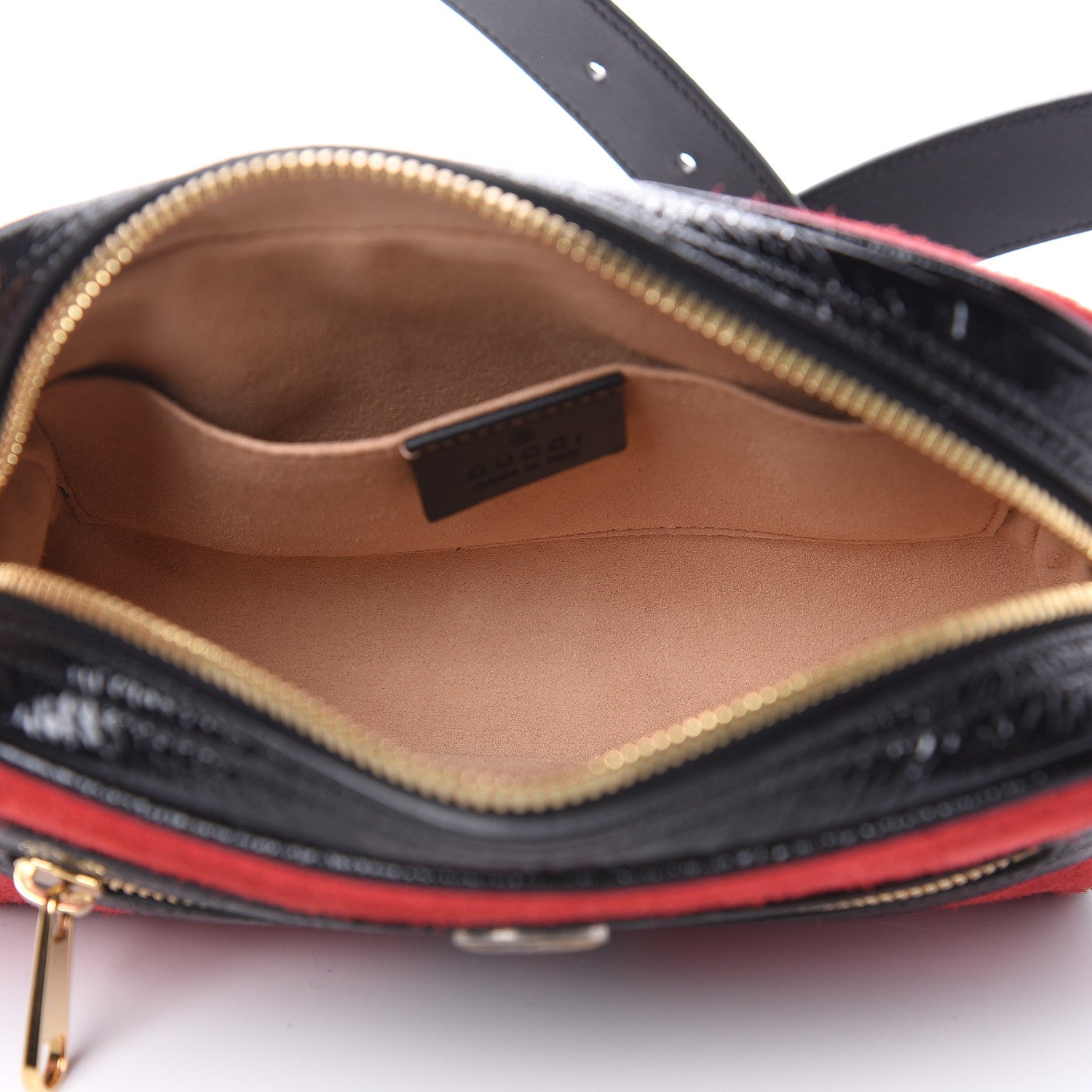 Gucci Suede Small Ophidia Belt Bag 75 30 Hibiscus Red 5 of 11