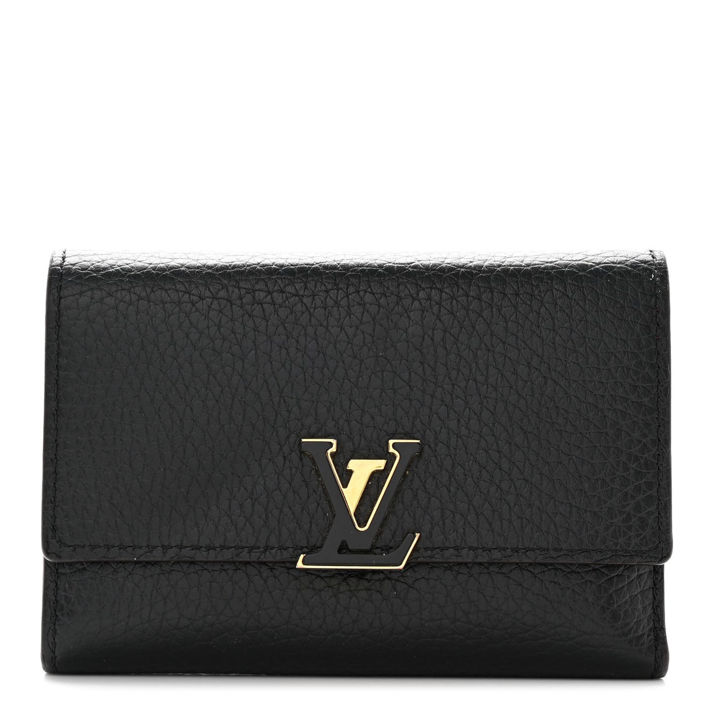 Taurillon Capucines Compact Wallet Black