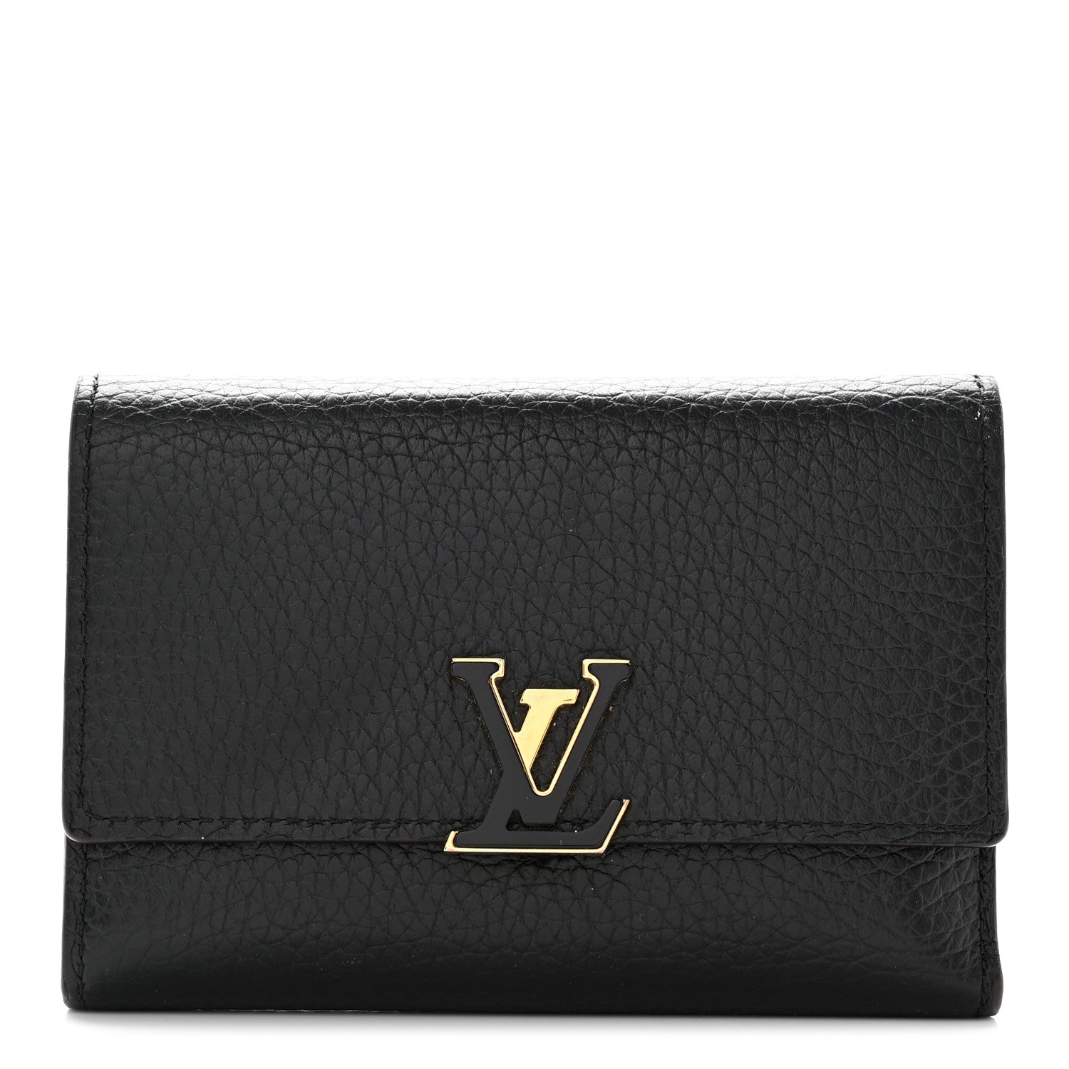 Louis Vuitton Taurillon Capucines Compact Wallet Black 1 of 17