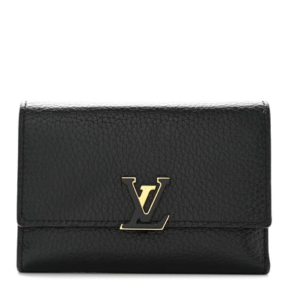 Louis Vuitton Taurillon Capucines Compact Wallet Black 1 of 17