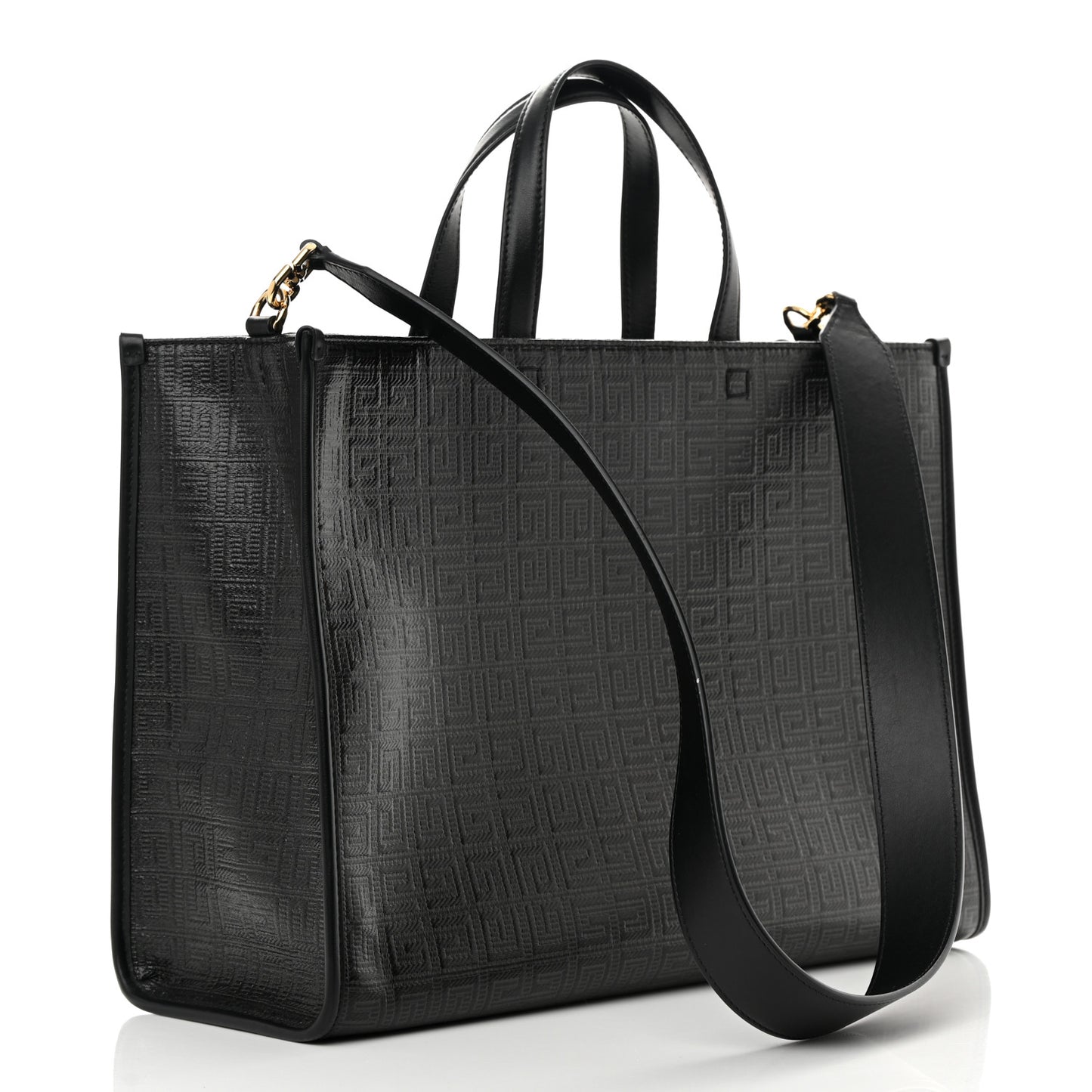 4G Coated Canvas Logo Medium G-Tote Black