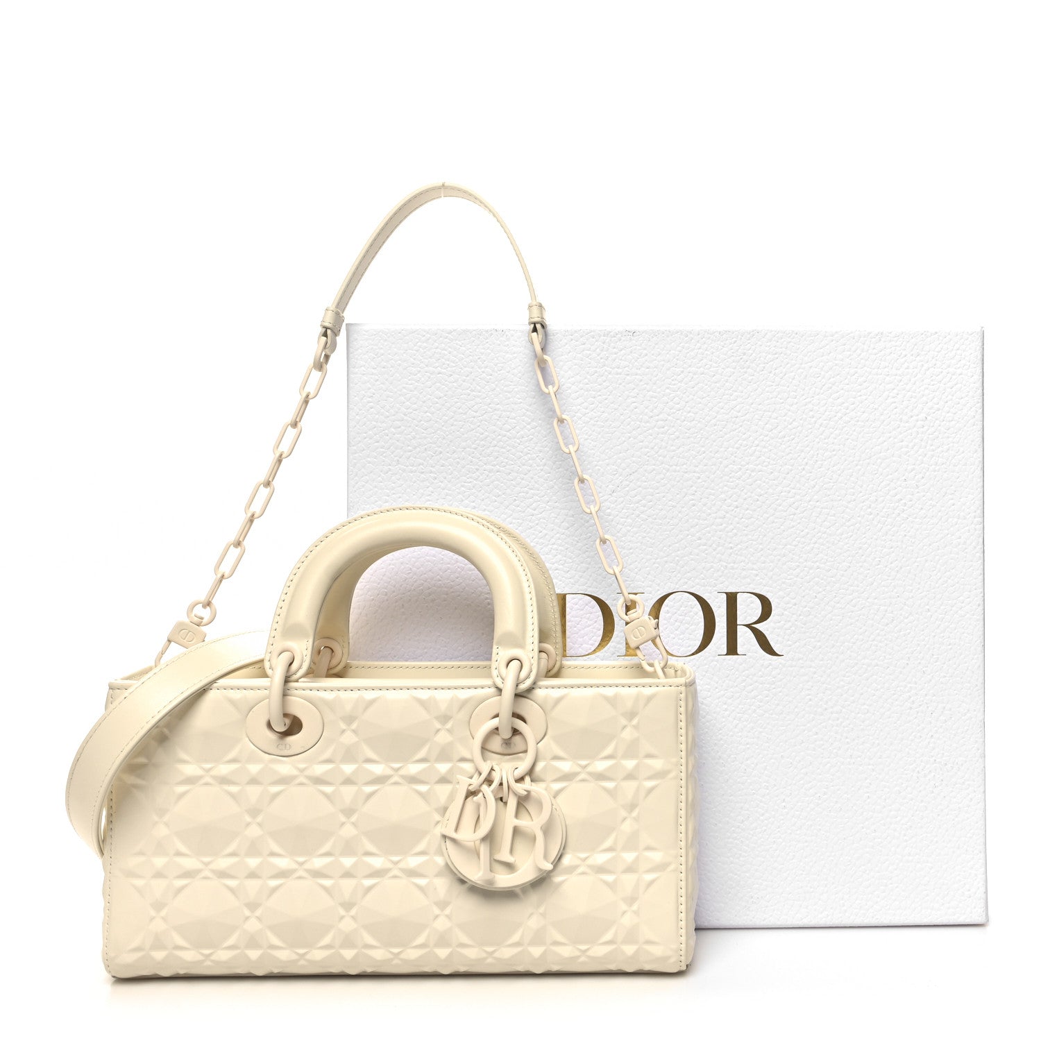 Christian Dior Calfskin Cannage Diamond Medium Lady D-Joy Latte 10 of 10