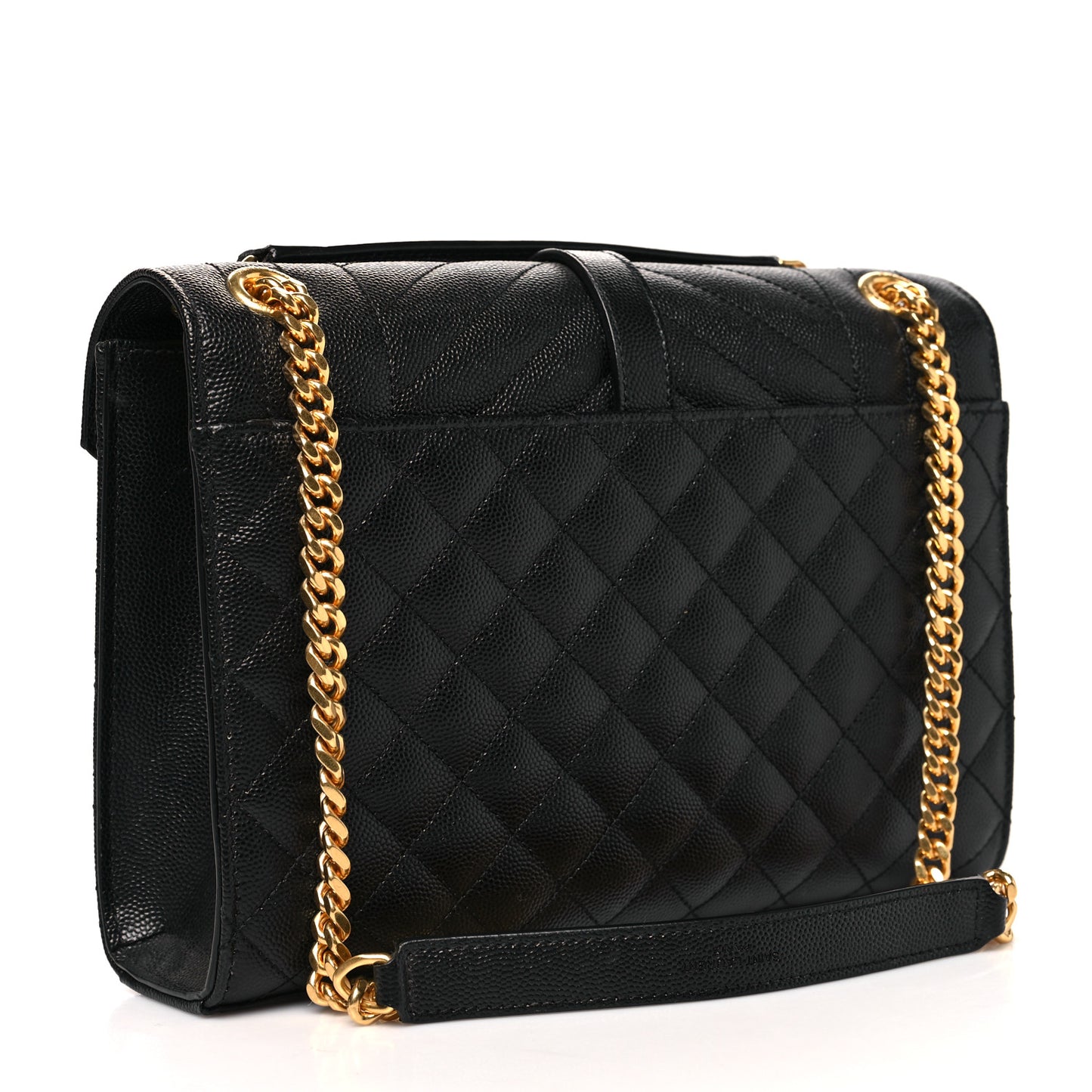 Grain De Poudre Textured Mixed Matelasse Triquilt Medium Monogram Satchel Black