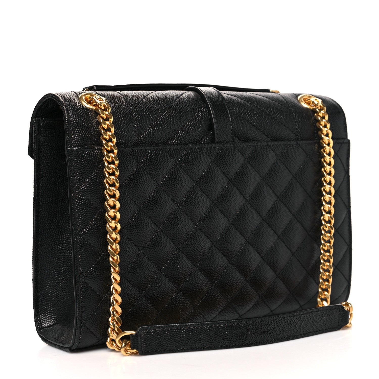 Saint Laurent Grain De Poudre Textured Mixed Matelasse Triquilt Medium Monogram Satchel Black 3 of 8