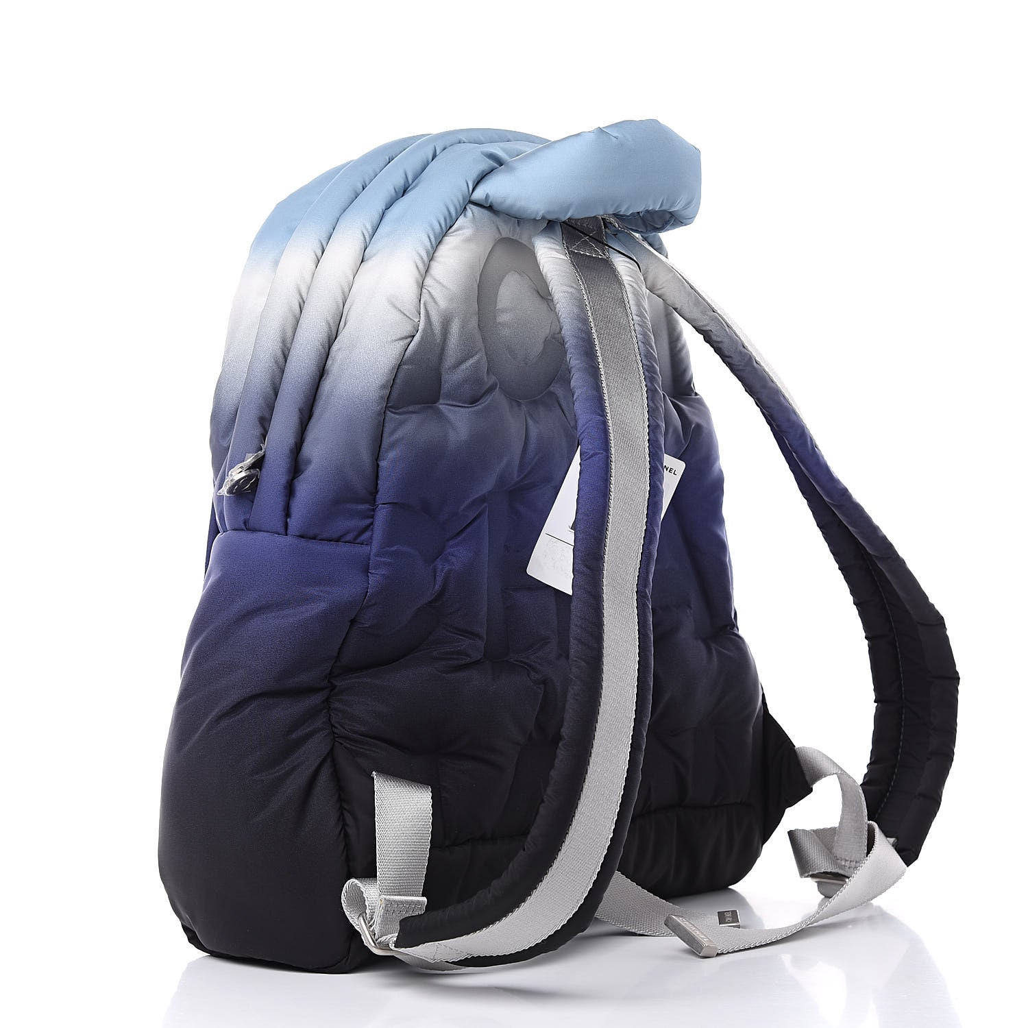 Chanel Nylon Embossed Small Doudoune Backpack Black Blue White 3 of 10