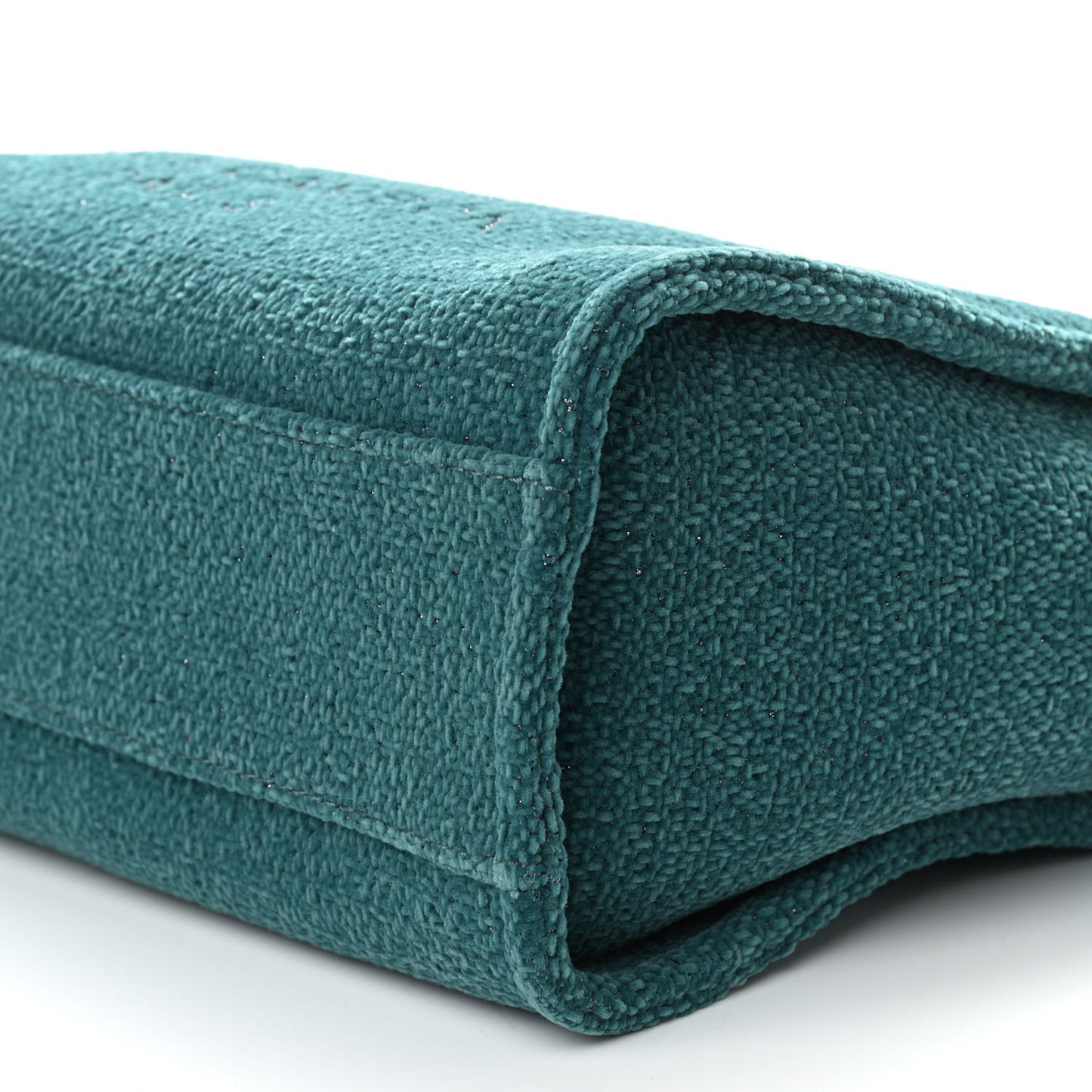 Lurex Boucle Small Deauville Tote Turquoise