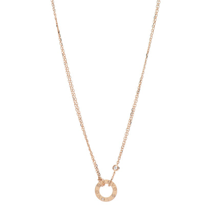Cartier 18K Pink Gold 2 Diamond LOVE Necklace 1 of 5
