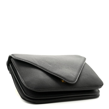 Bottega Veneta Calfskin Mount Envelope Bag Black 4 of 10
