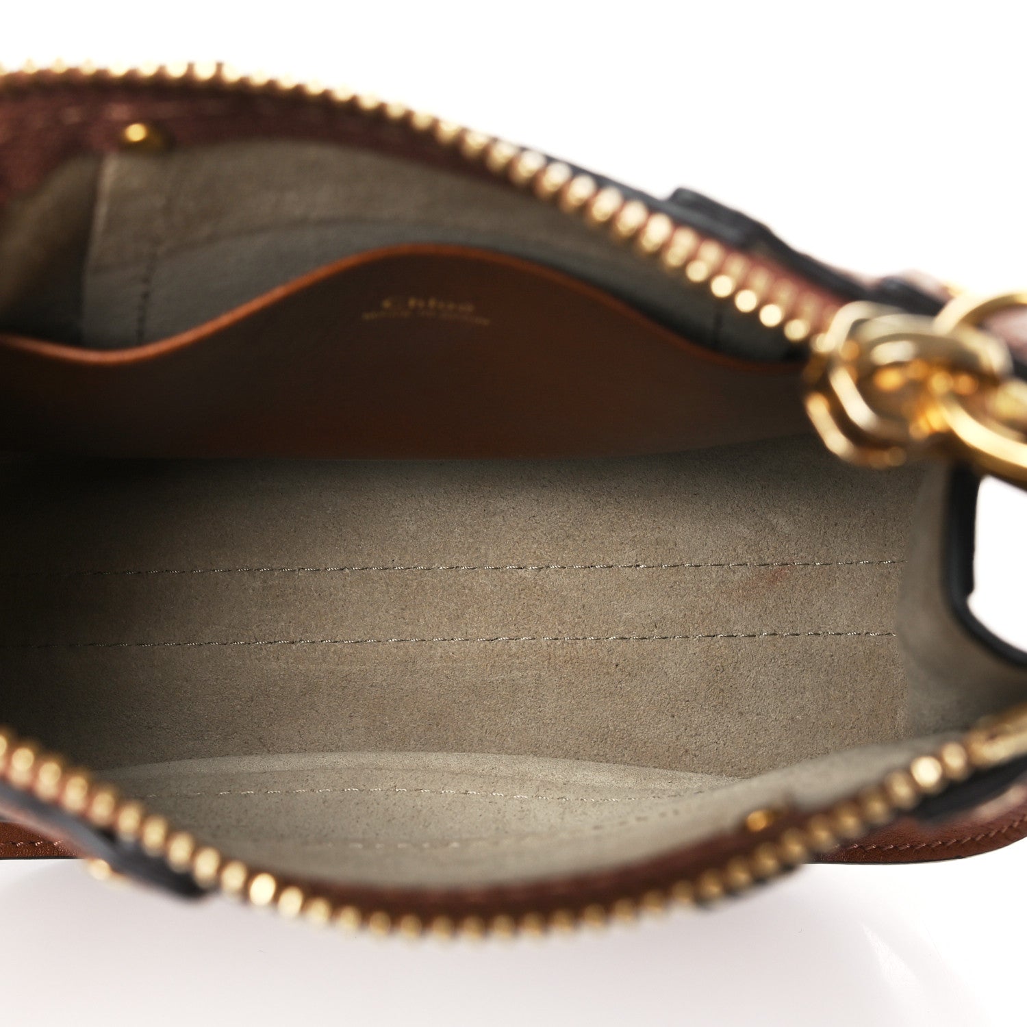 Chloe Grained Calfskin Nano Hayley Hobo  Tan 5 of 10