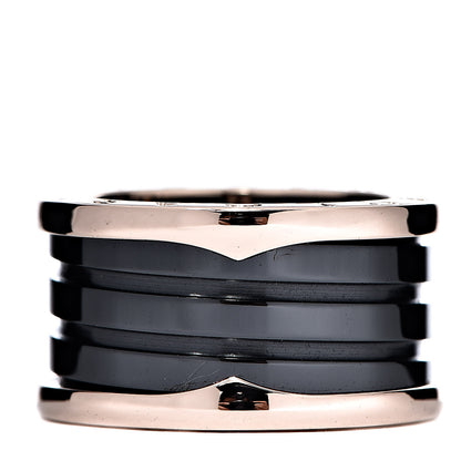Bulgari 18K Rose Gold Black Ceramic B.Zero1 Four-Band Ring 53 6.5 1 of 6