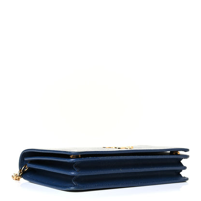 Prada Saffiano Lux Chain Wallet Bluette 3 of 7
