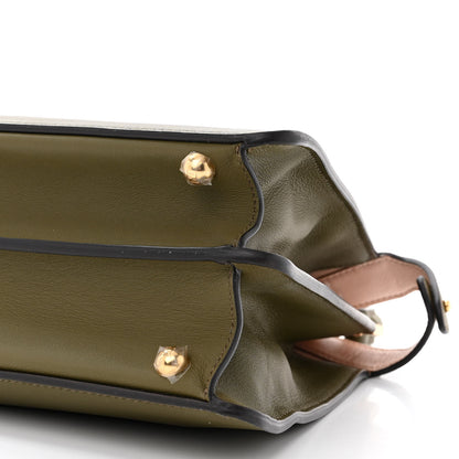 Fendi Vitello Seta Shiny Nappa Medium Peekaboo I SEE U Satchel Avocado Light Rose 10 of 12