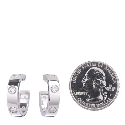 Cartier 18K White Gold 6 Diamond 5.5mm LOVE Hoop Earrings 2 of 4