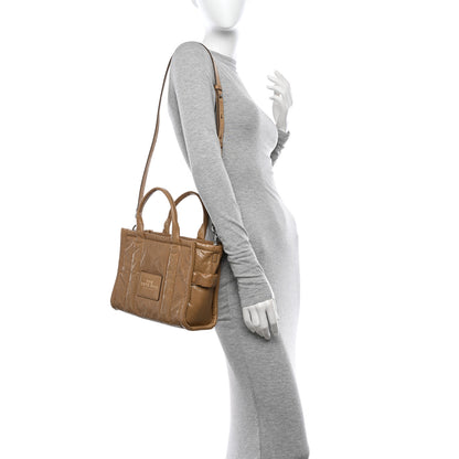 Marc Jacobs Shiny Crinkled Calfskin Mini The Tote Bag Light Brown 2 of 11
