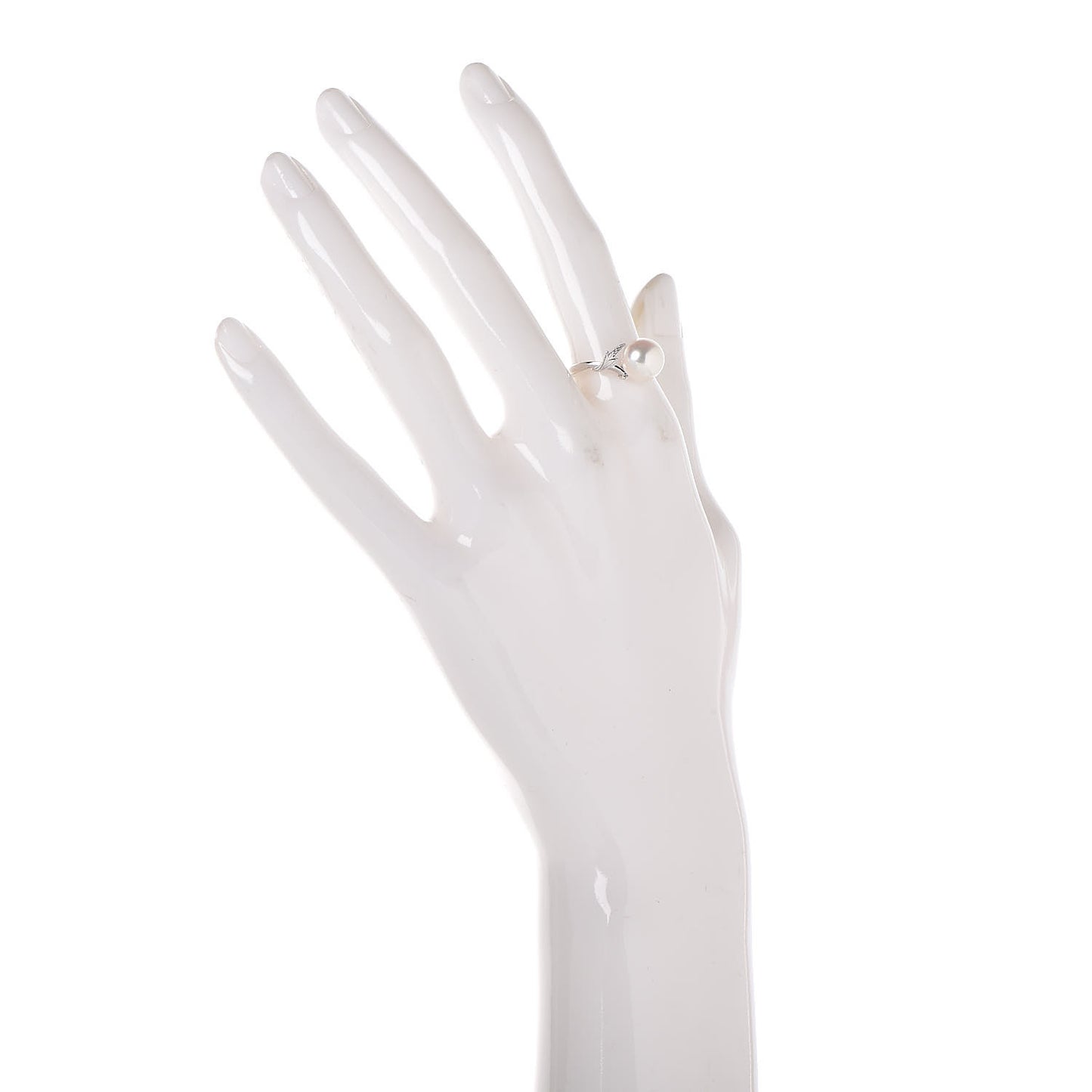 18K White Gold Akoya Pearl 8.5-9mm Ring 53 6.5