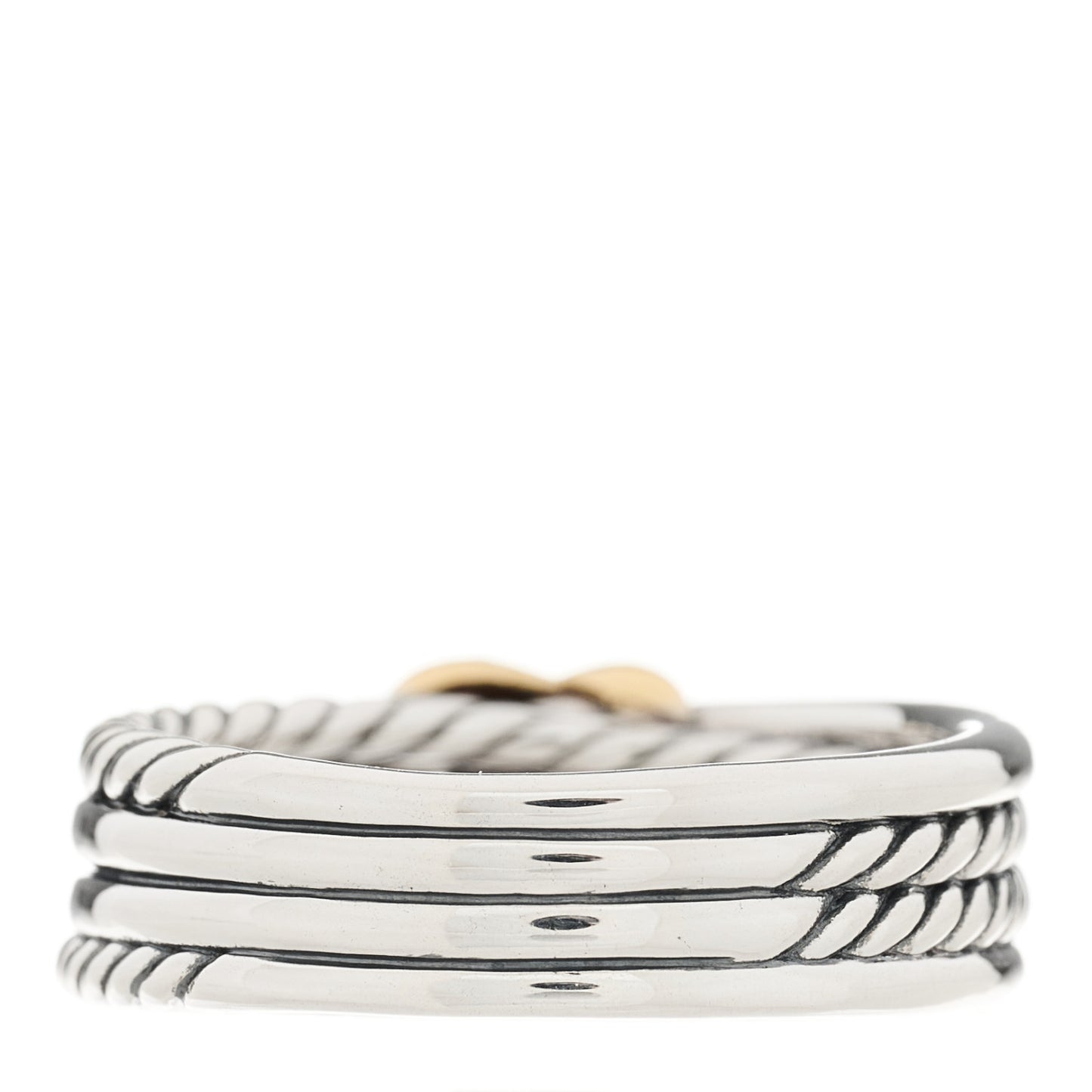 Sterling Silver 18K Yellow Gold 6mm X Crossover Ring 57 8