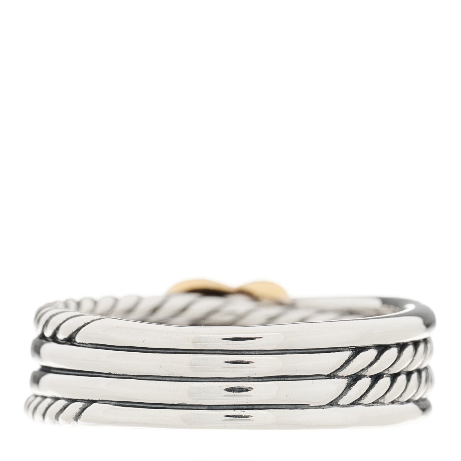 David Yurman Sterling Silver 18K Yellow Gold 6mm X Crossover Ring 57 8 4 of 4
