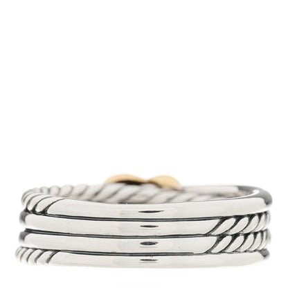 David Yurman Sterling Silver 18K Yellow Gold 6mm X Crossover Ring 57 8 4 of 4