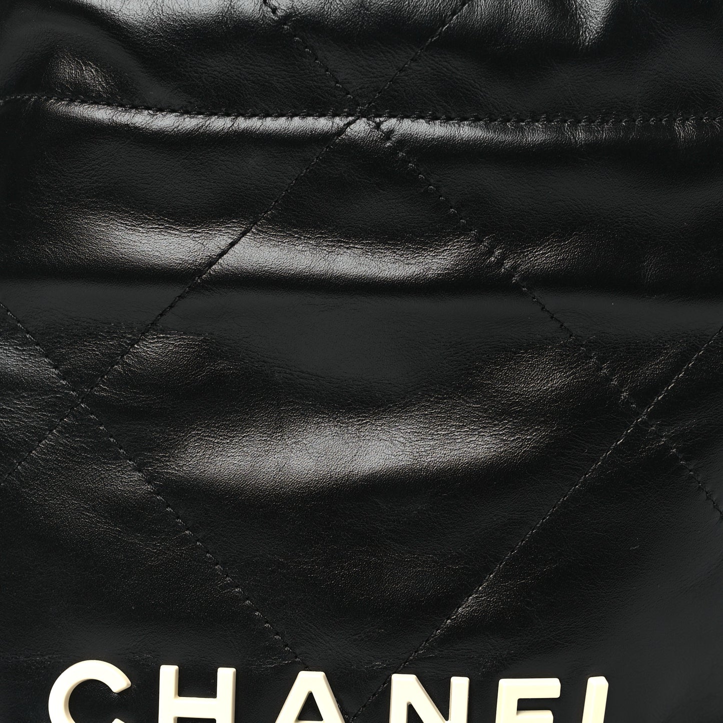 Shiny Calfskin Quilted Mini Chanel 22 Black White