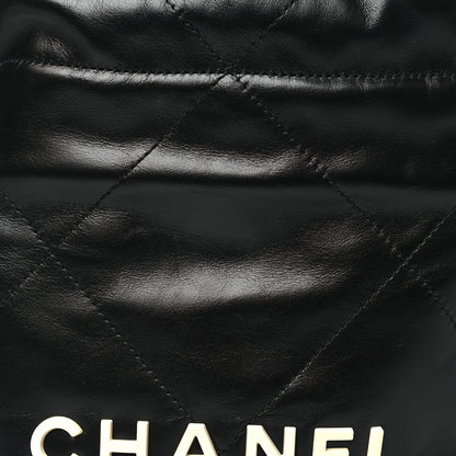 Chanel Shiny Calfskin Quilted Mini Chanel 22 Black White 8 of 10