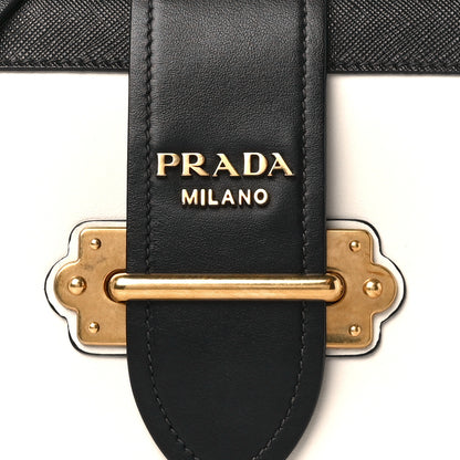 Prada City Calf Saffiano Cahier Bag Talco Black 8 of 10