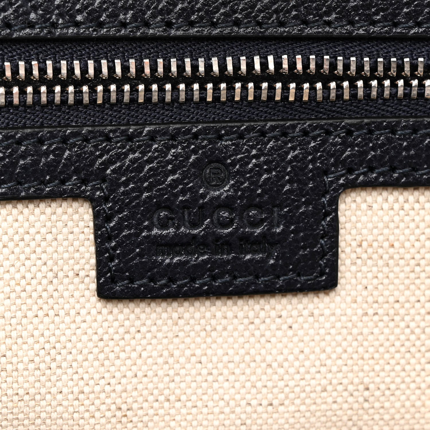 Gucci GG Supreme Monogram Textured Calfskin Web Medium Ophidia Shopping Tote Beige Blue 6 of 10