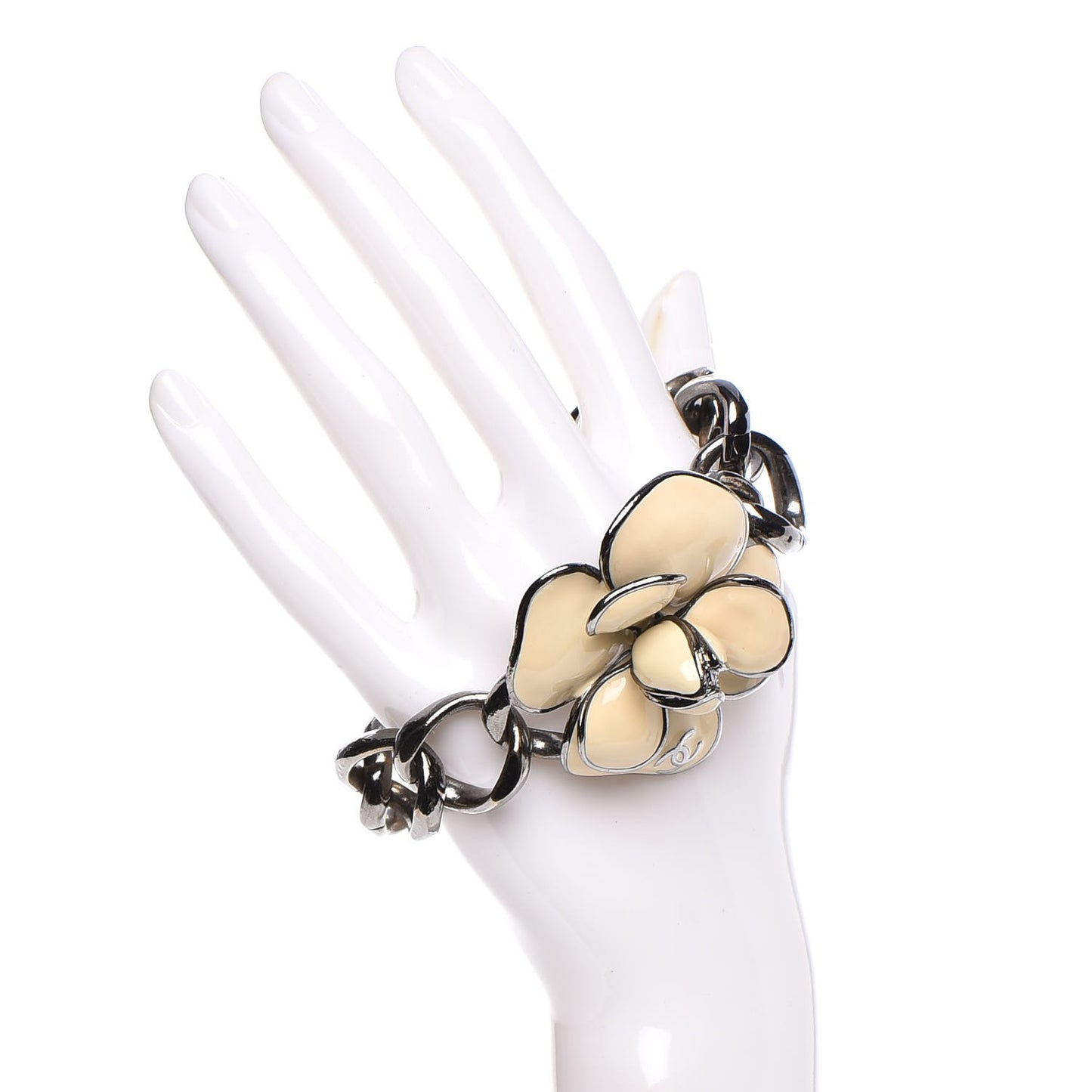 Enamel Camellia Chain Bracelet