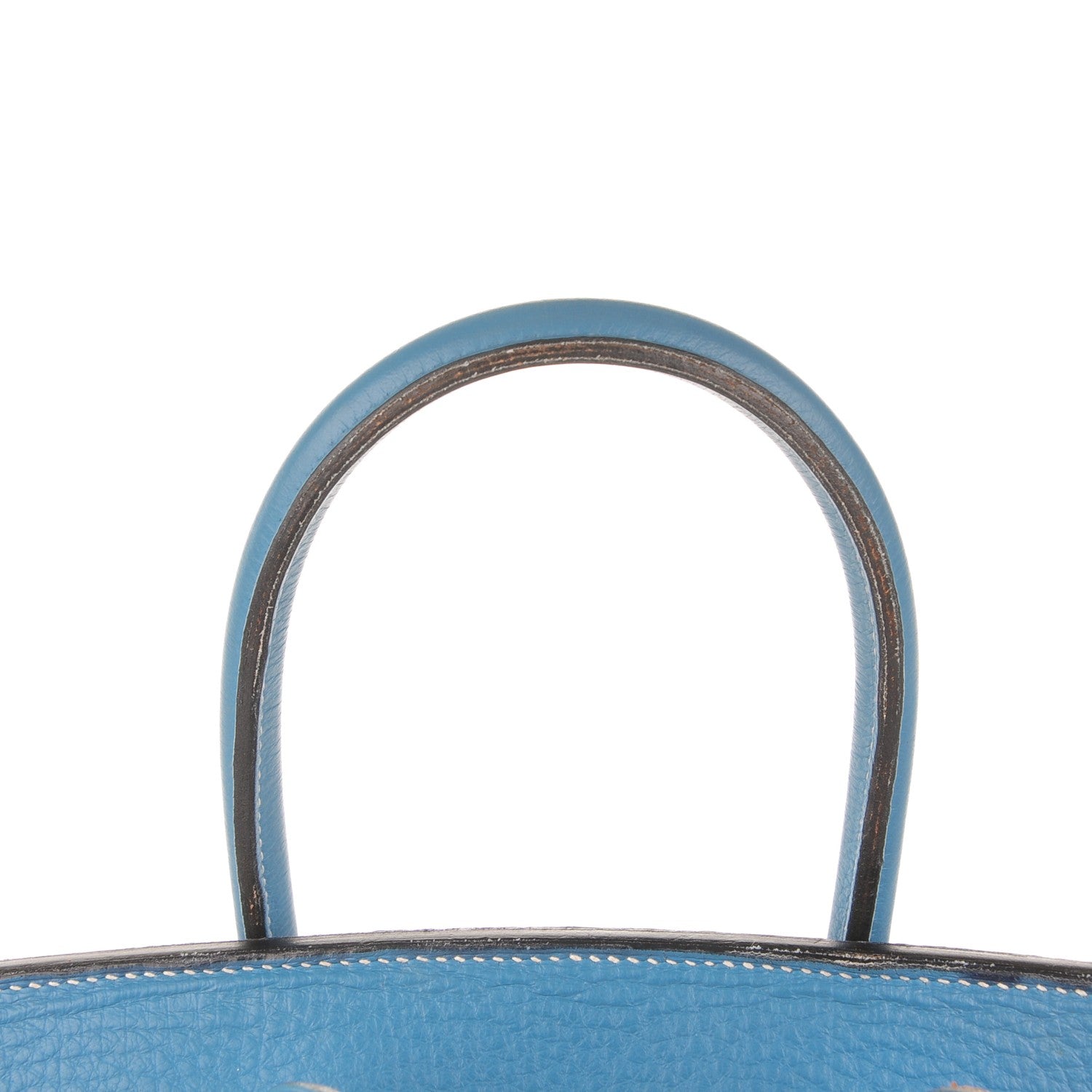 Hermes Taurillon Clemence Birkin 35 Blue Jean 24 of 33