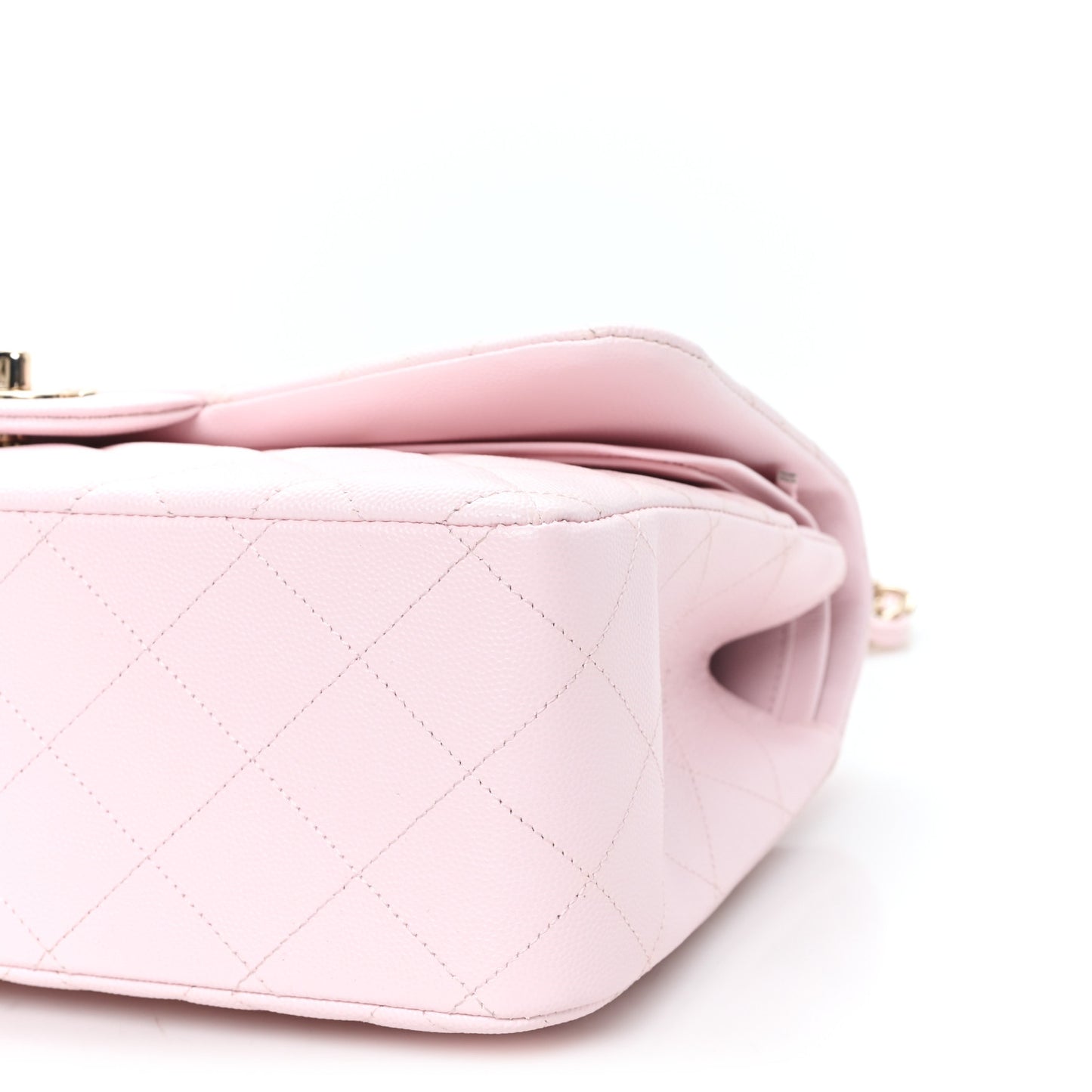 Caviar Quilted Jumbo Double Flap Light Pink