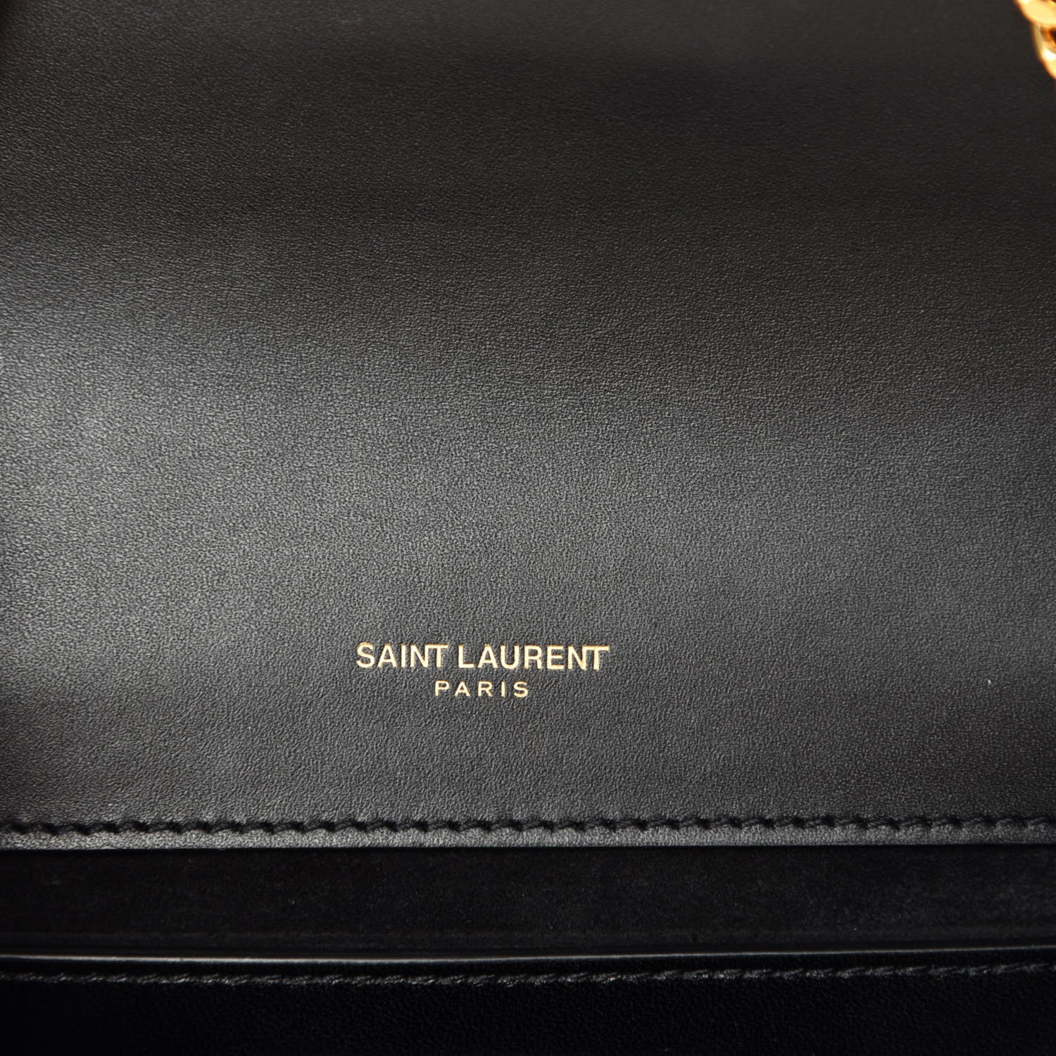 Saint Laurent Smooth Calfskin Small Classic Monogram Kate Tassel Satchel Black 9 of 10