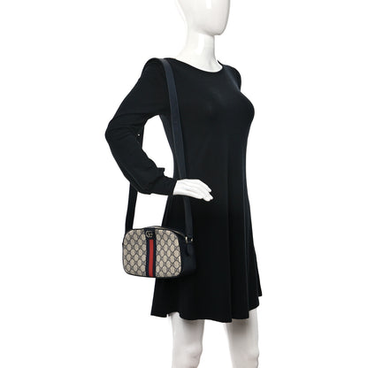 Gucci GG Supreme Monogram Textured Dollar Calfskin Web Small Ophidia Camera Bag Beige Blue 3 of 8