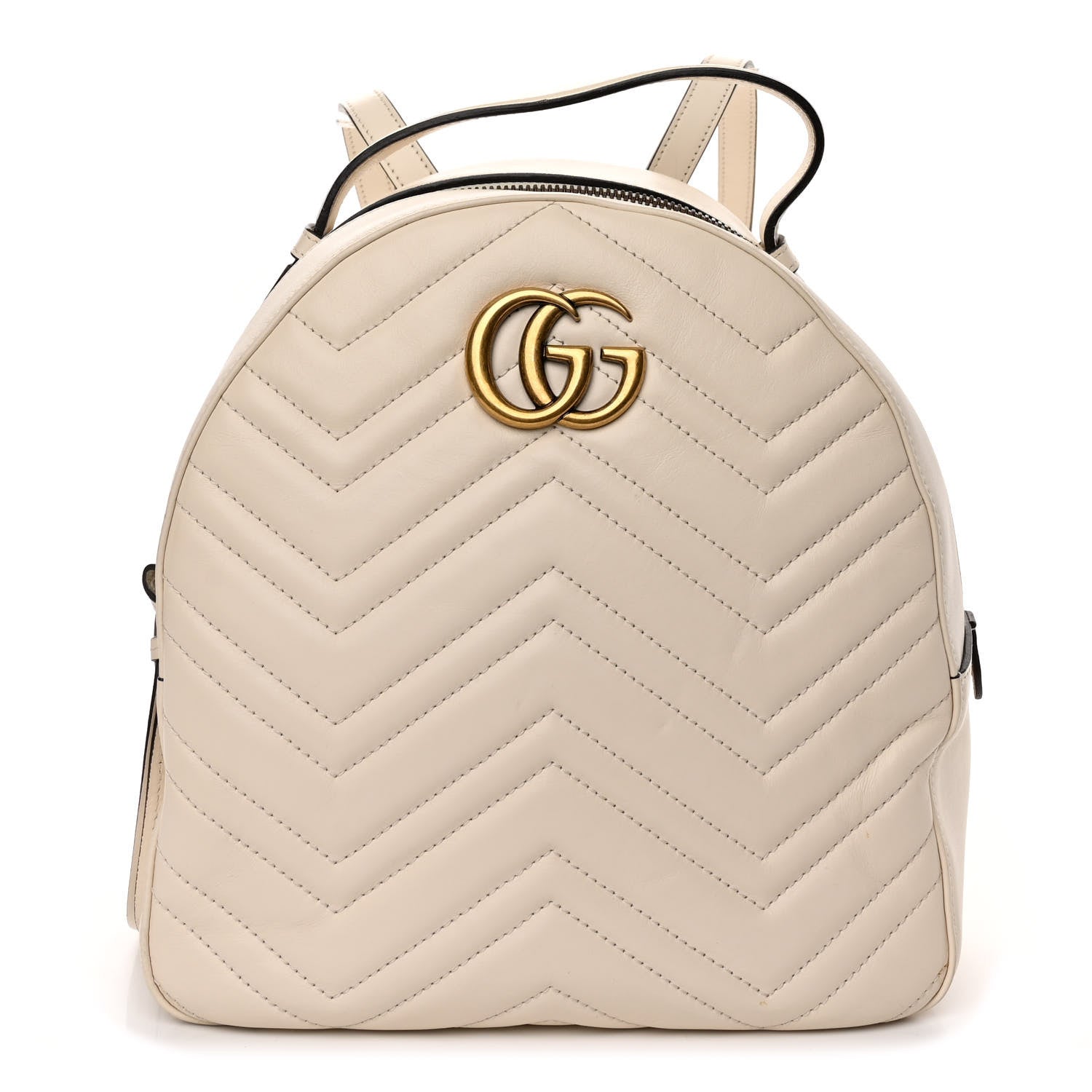 Gucci Calfskin Matelasse GG Marmont Dome Backpack White 1 of 10