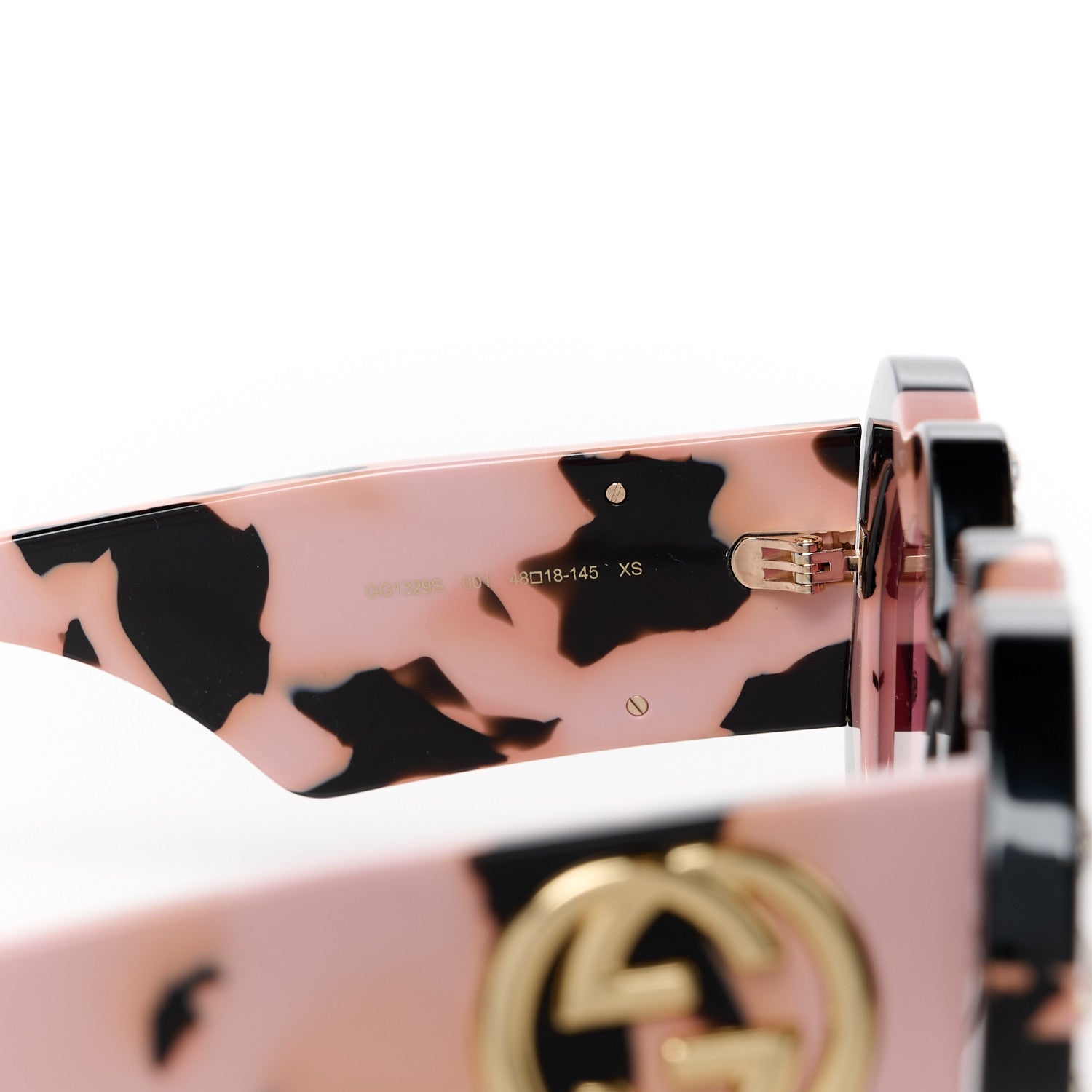 Gucci Irregular Ladies Sunglasses GG1329S Black Havana Red 5 of 9