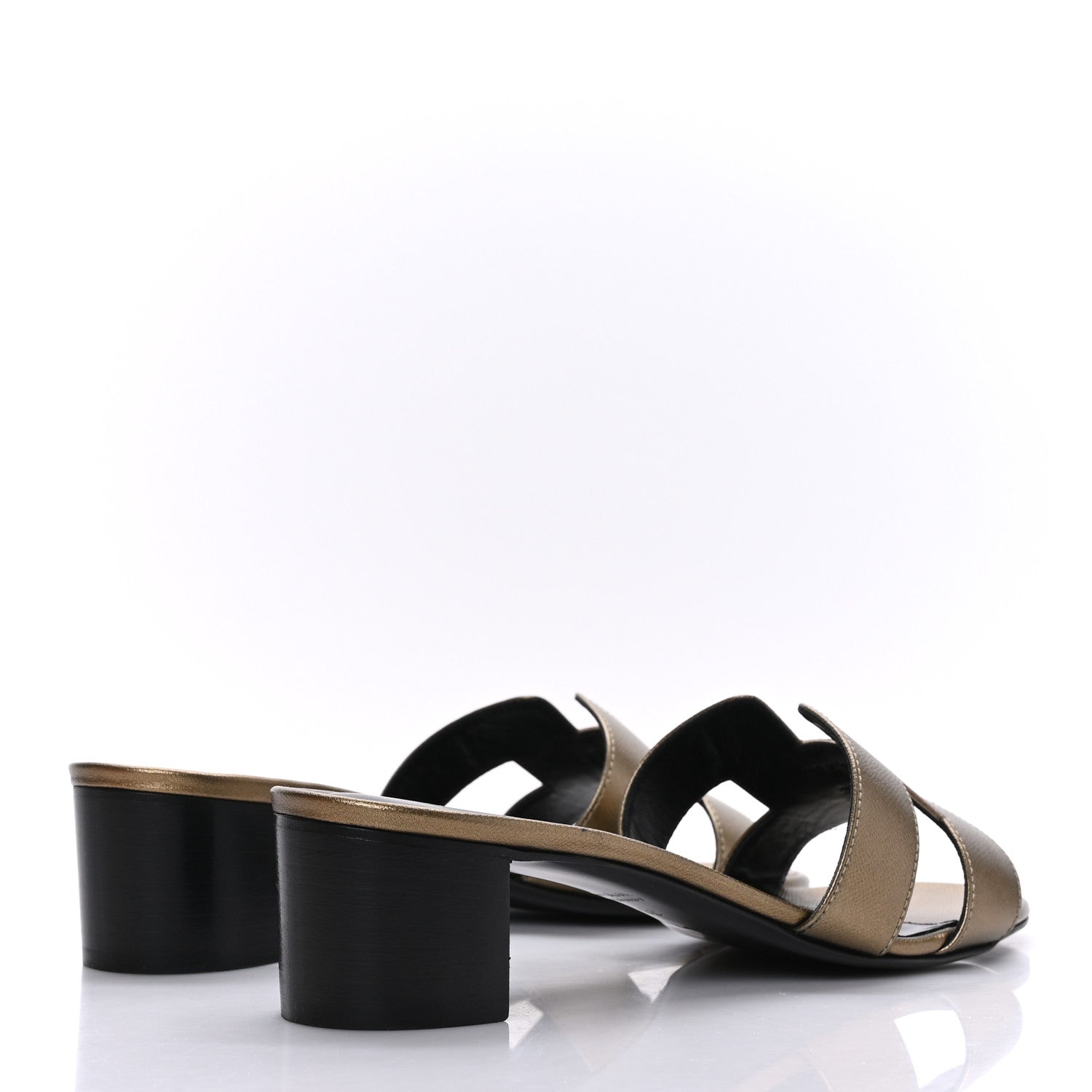 Hermes Metallic Epsom Oasis Sandals 38 Vert Bronze 4 of 9