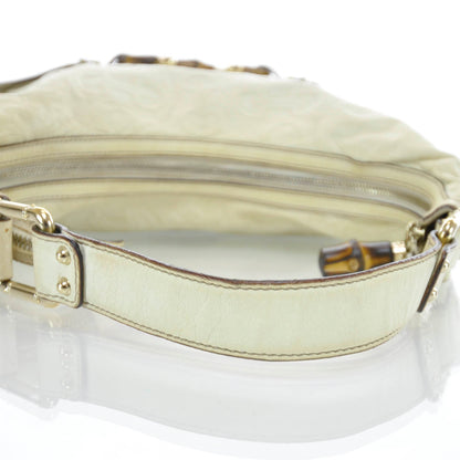 Gucci Horsebit Embossed Leather Amalfi Bamboo Hobo 6 of 9