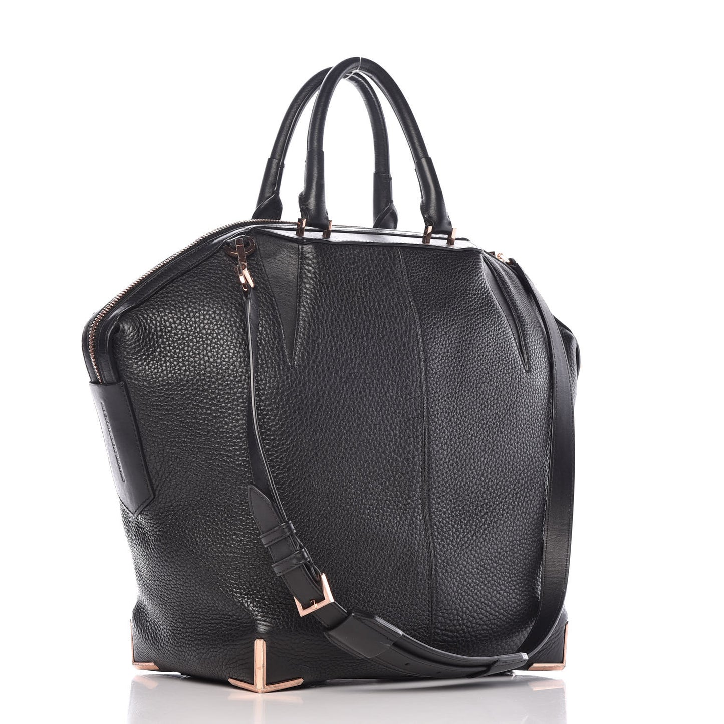 Pebbled Calfskin Large Emile Soft Black Rose Gold Hardware