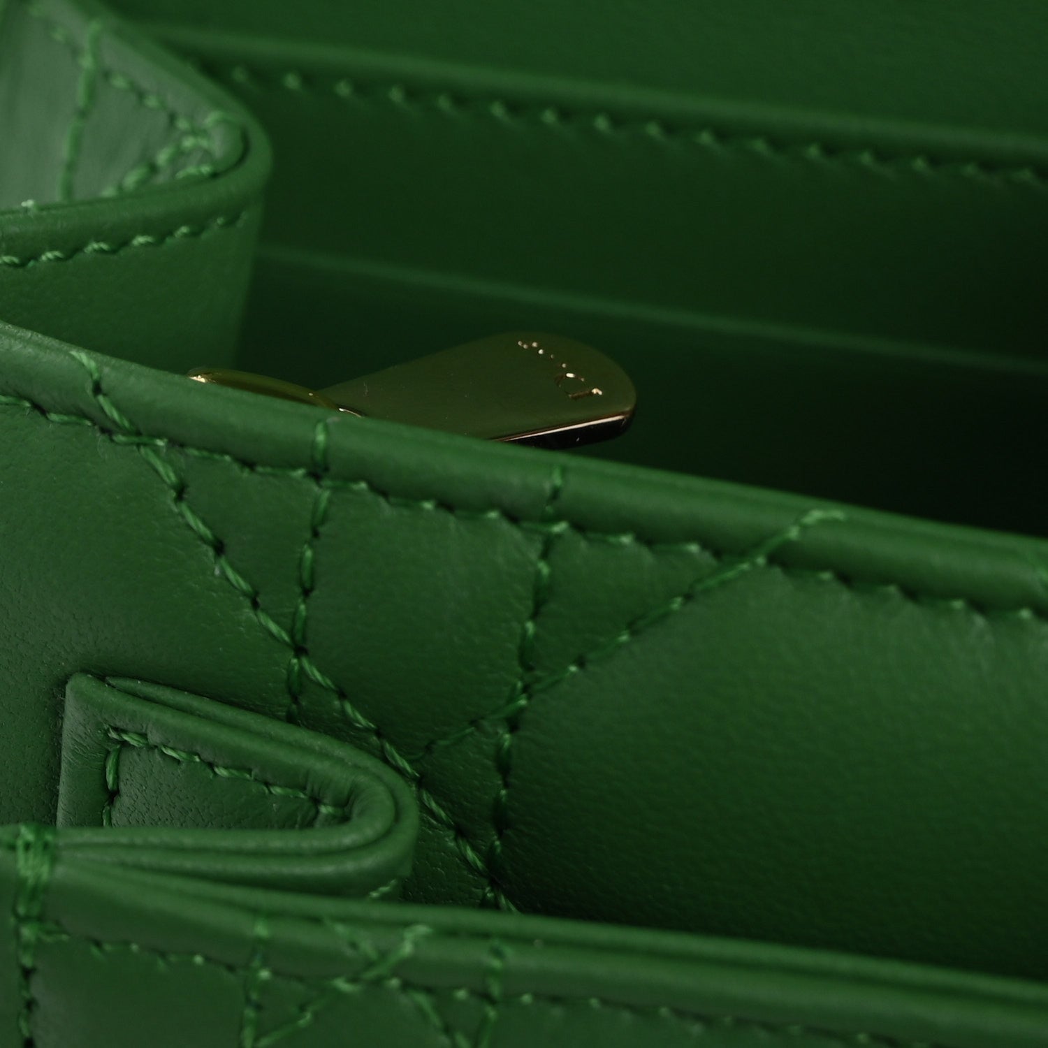 Christian Dior Lambskin Cannage My Dior Daily Chain Pouch Jade Green 11 of 14