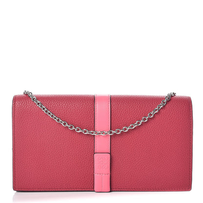 Loewe Pebbled Calfskin Chain Wallet Wild Rose Raspberry 1 of 9
