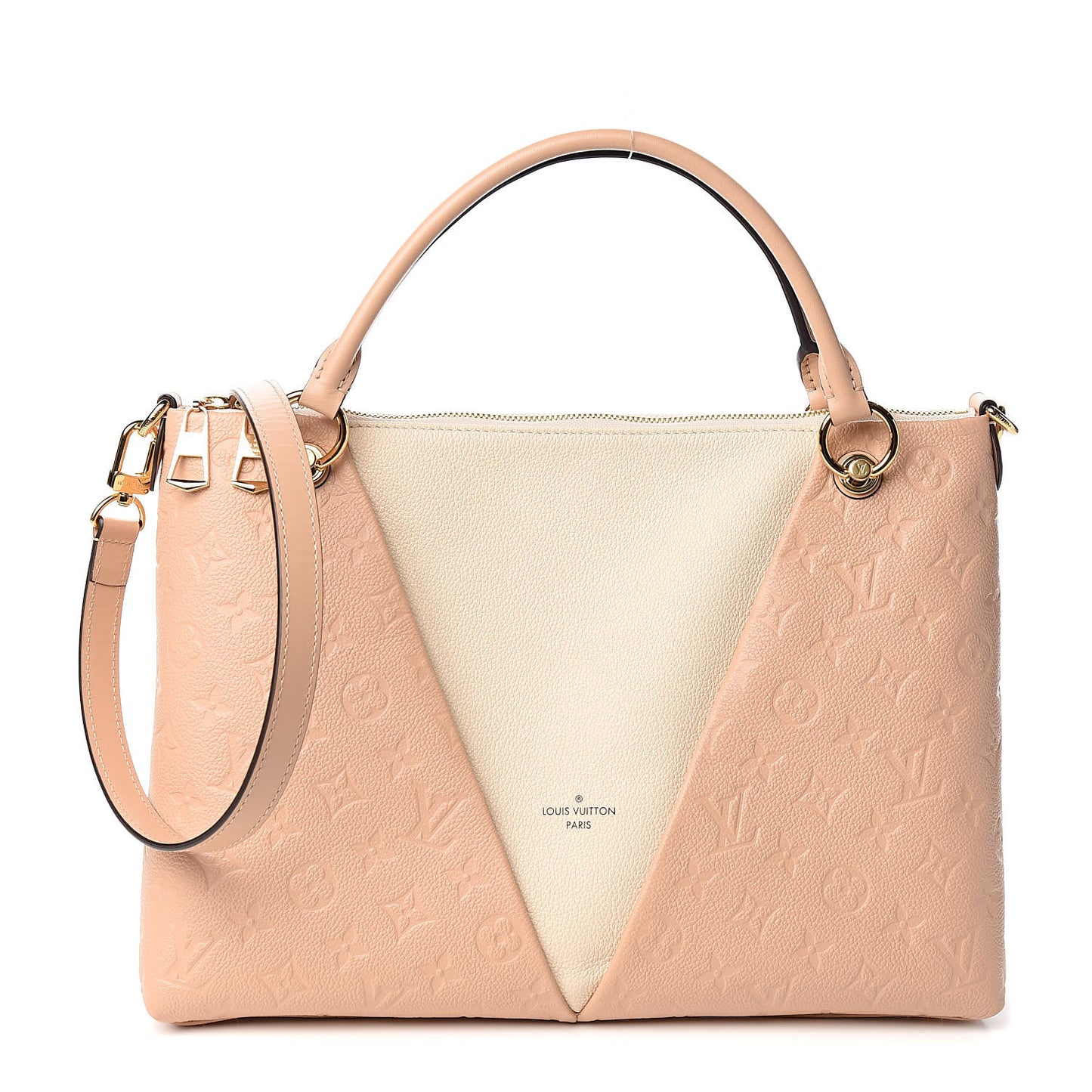 Empreinte V Tote MM Beige Rose Creme
