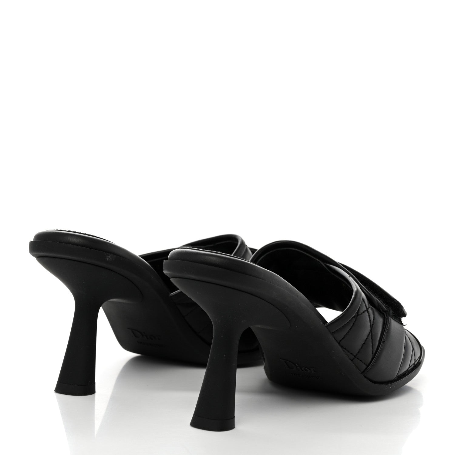 Christian Dior Calfskin Cannage Quilted Dio(r)evolution 80mm Slide Sandals 39 Black 4 of 8