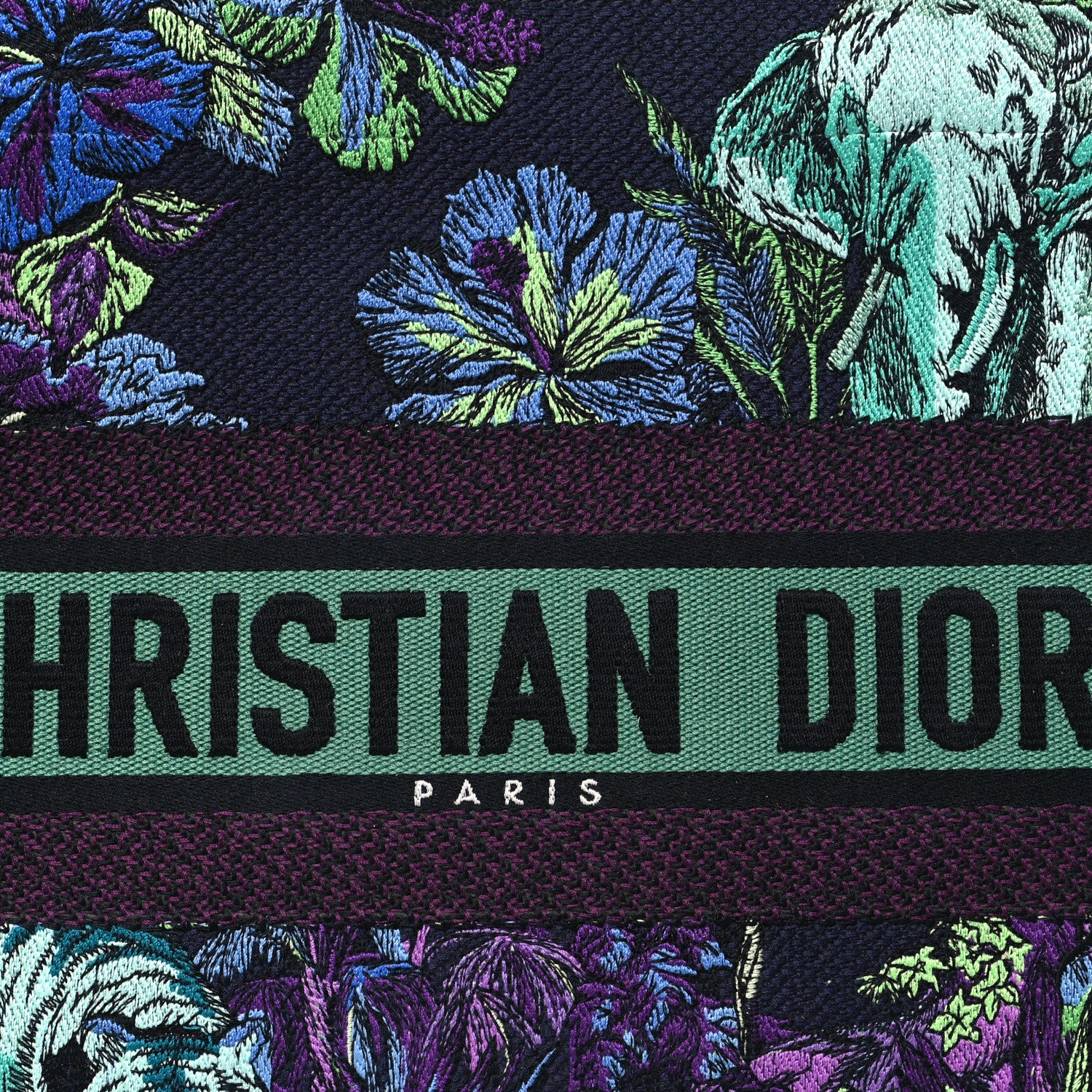 Christian Dior Canvas Embroidered Medium Toile de Jouy Voyage Book Tote Blue Multicolor 8 of 10